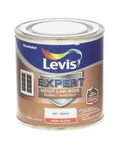 LEVIS EXPERT HOUT LAK BUITEN HIGH GLOSS WIT 250ML