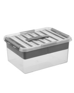 SUNWARE Q-LINE MULTIBOX 15L TRANSPARANT/METAAL