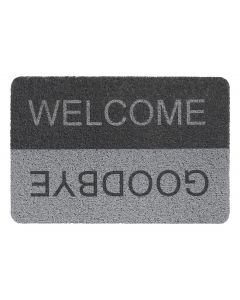 HAMAT PAILLASSON INTÉRIEUR CURLY PRINT GREY / BLACK WELCOME / GOODBYE 40X60CM