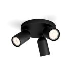 PHILIPS MYLIVING PONGEE PLAFONNIER NOIR 3SPOTS