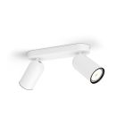 PHILIPS MYLIVING PONGEE PLAFONNIER BLANC 2 SPOTS