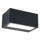 LUTEC GEMINI SQUARE SMALL BUITEN WANDLAMP LED UP & DOWN DONKERGRIJS