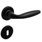 LUXMA DEURKLINK GOKSU MAT ZWART ROSAS VOOR CILINDER  - set