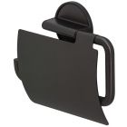 TIGER TUNE PORTE-ROULEAU PAPIER TOILETTE AVEC RABAT NOIR MÉTAL BROSSÉ / NOIR