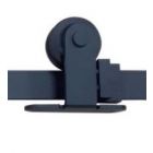 SOLID MORE - DES SUSPENSIONS NOIRE POUR UNE PORTE EN ACIER OU EN BOIS + GUIDE POUR LA PORTE EN DESSOUS