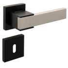 ORO&ORO DEURKLINK TECNO MAT ZWART/MAT NIKKEL ROSAS SLEUTEL - set