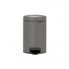 BRABANTIA NEWICON POUBELLE A PEDALE 3L MINERAL CONCRETE GREY