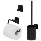 TIGER COLAR TOILETACCESSOIRESET - TOILETBORSTEL MET HOUDER - TOILETROLHOUDER ZONDER KLEP - HANDDOEKHAAK – ZWART