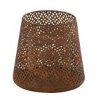 J-LINE PHOTOPHORE CONIQUE AJOURE METAL ROUILLE