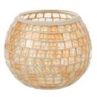J-LINE PHOTOPHORE MOSAIQUES ROND VERRE ORANGE L