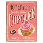 J-LINE PANCARTE CUPCAKE METAL ROSE