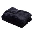 PLAID FAUSSE FOURRURE BLEU ENCRE 125X150CM