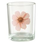 J-LINE PHOTOPHORE FLEUR ROSE 10CM