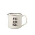 J-LINE TASSE WIFE-MOM -BOSS BLANC/NOIR