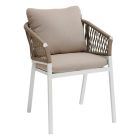 ORIENGO CHAISE ALUMINIUM TAUPE BLANC