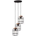 BRILLIANT GWEN SUSPENSION E27 MAX 3X40W NOIR/BOIS