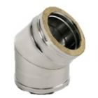 COURBE DOUBLE PAROI INOX 45° DIA 80MM