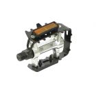 DRESCO PÉDALES DE VÉLO VTT MÉTAL CHROME/NOIRES