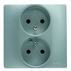 NILOÉ PRISE DOUBLE AVEC BROCHE DE TERRE ALUMINIUM