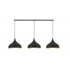 FANTASIA RONIN 3 LAMPES SUSPENSION 120CM, 3XE27 EXCL, BASE NOIR, SUSPENSION NOIR / OR
