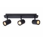 LUCIDE LENNERT - SPOT PLAFOND SALLE DE BAINS - LED DIMMABLE - GU10 - 3X5W 3000K - IP44 - NOIR