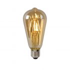 LUCIDE ST64 - AMPOULE FILAMENT - DIA 6,4 CM - LED DIMM. - E27 - 1X5W 2700K - AMBRE