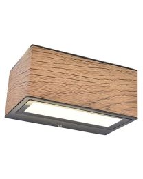 LUTEC GEMINI LED WANDLAMP BUITEN UP&DOWN WOOD PRINT