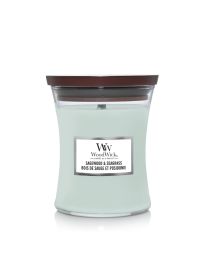 WOODWICK GEURKAARS SAGEWOOD SEAGRASS MEDIUM CANDLE