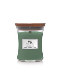 WOODWICK GEURKAARS MINT LEAVES OAK MEDIUM CANDLE