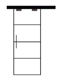 THYS THYTAN SLIDING GLAZEN SCHUIFDEUR BLACKLINE 4R 93X215CM - COMPLETE SET (incl greep en glijsysteem)