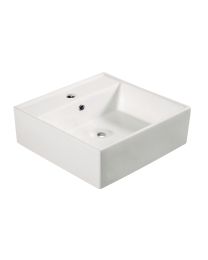 WIESBADEN LARX WASKOM VIERKANT 46X46CM KERAMIEK GLANS WIT 323400