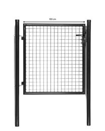 ENKELE POORT MET SLOT ZWART B100CMXH150CM