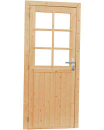 VUREN ENKELE 6-RUITS DEUR LINKSDR 90X201CM INCL KOZIJN