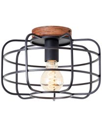 BRILLIANT GWEN PLAFONDLAMP E27 MAX 1X60W HOUT/ZWART