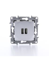 LEGRAND DUBBELE USB-LADER NILOE GRIJS
