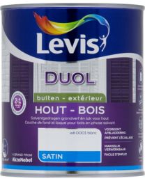 LEVIS DUOL HOUT VERF BUITEN SATIN WIT 750ML
