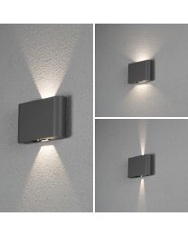 KONSTSMIDE CHIERI LED WANDARMATUUR FLUSH TWIN 2X6W ANTRA