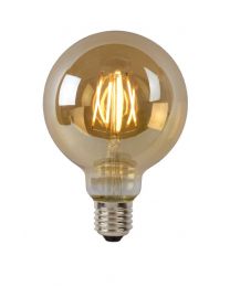 LUCIDE G95 - FILAMENT LAMP - DIA 9,5 CM - LED DIMB. - E27 - 1X5W 2700K - AMBER